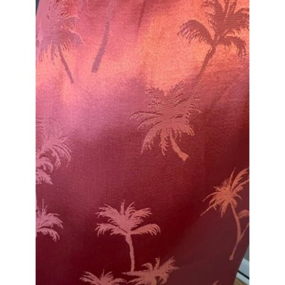 #81 NWT Silky Palm Print Dress Orange Short Sleeve V Neck Dress XS, S, M - Picture 10 of 12